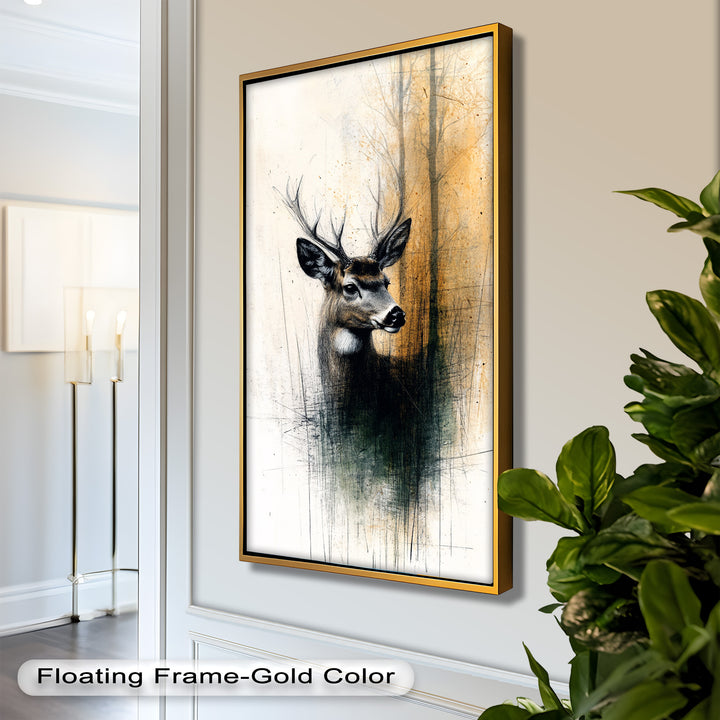Majestic Deer Portrait - Animal Oil Painting
