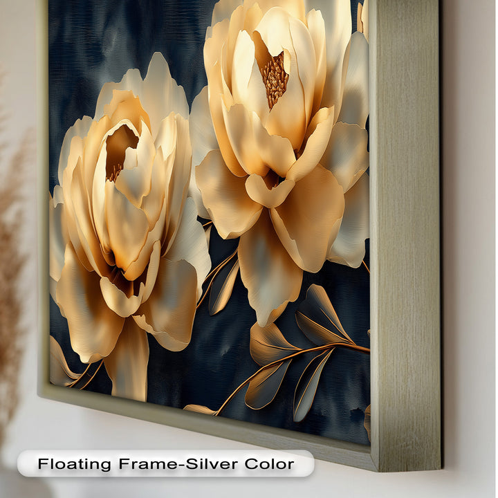 Golden Bloom Elegance – Flower Oil Painting