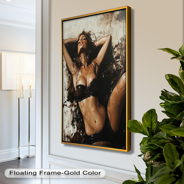 Sun-Drenched Muse - Female Portrait in Abstract Oil Painting
