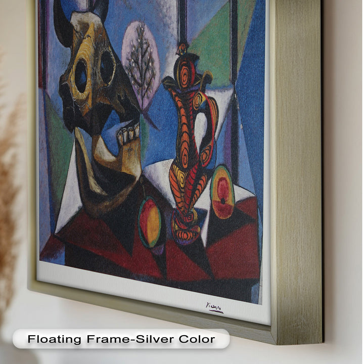 Still Life with Bull Skull – Symbolist Cubist Picasso Oil Painting