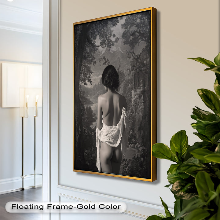 Silent Reverie – Classical Nude in Monochrome Oil Painting