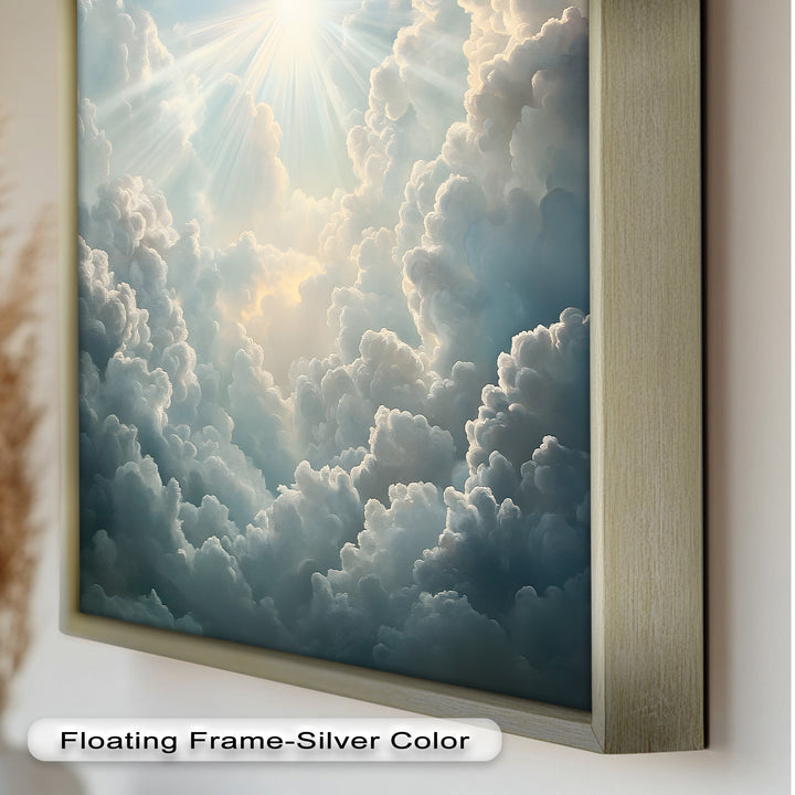 Sonne scheint durch Wolken – Ölgemälde „Strahlender Himmel“
