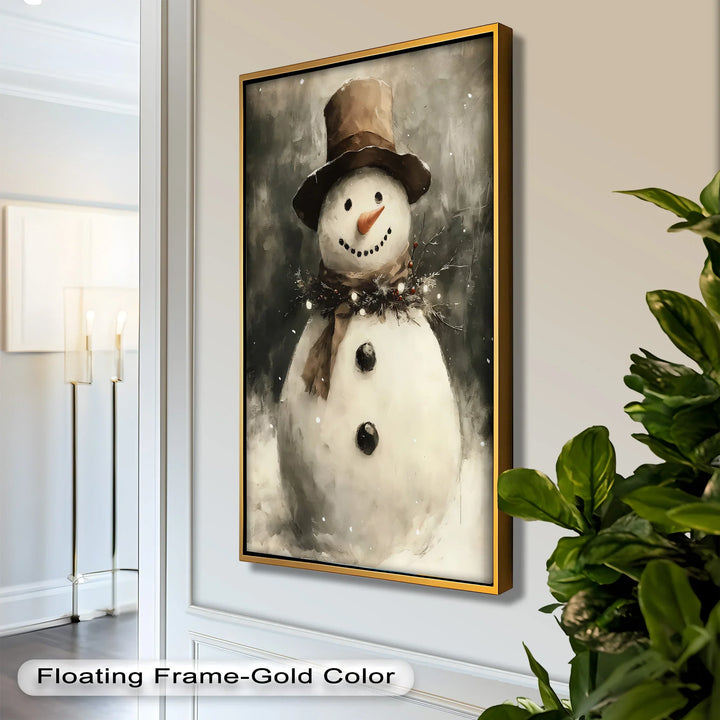 Frosty Cheer – Snowman in Winter Wonderland Oil Painting - MyPhotoStation