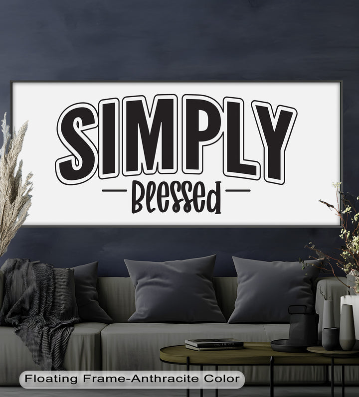 Simply Blessed – Christian Typography Oil Painting