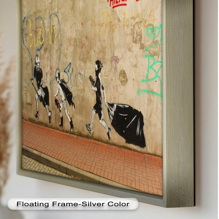Street Rebellion Run – Urban Youth Banksy Oil Painting