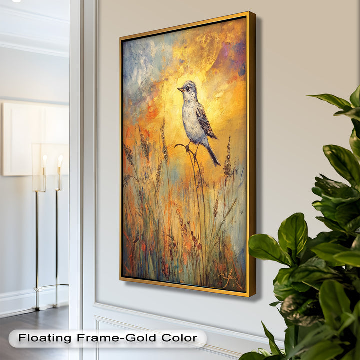 Twilight Songbird – Expressive Bird Oil Painting
