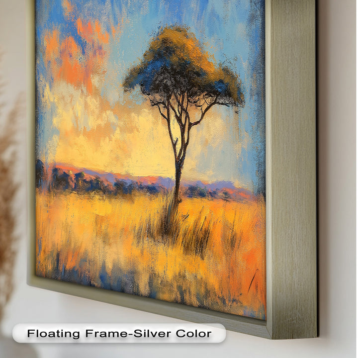 African Savannah Tree Wall Art – Landscape Oil Painting