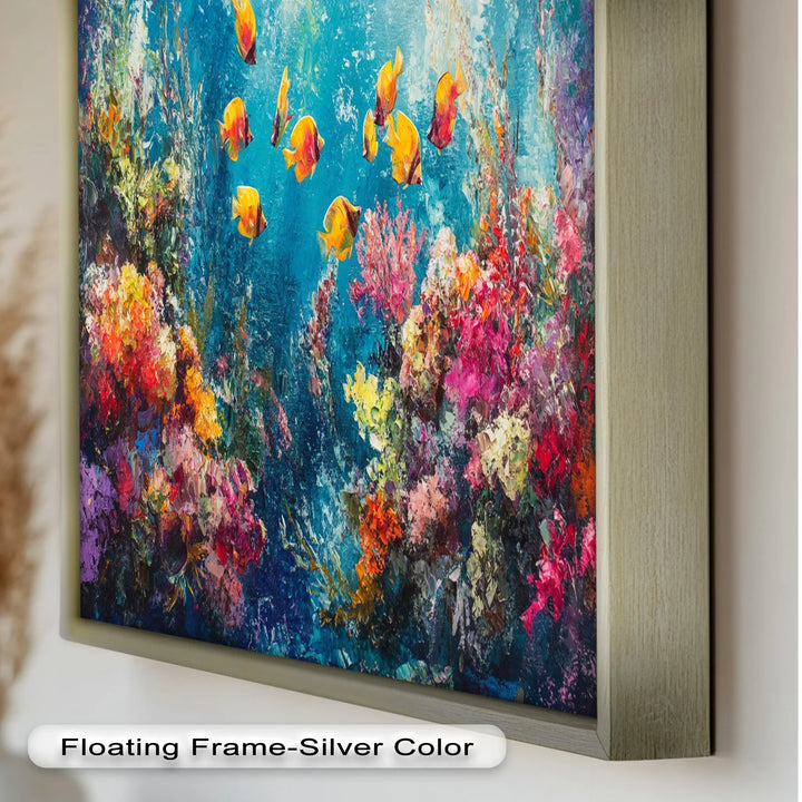 Golden Fish Among Coral Blooms – Animal Oil Painting - MyPhotoStation