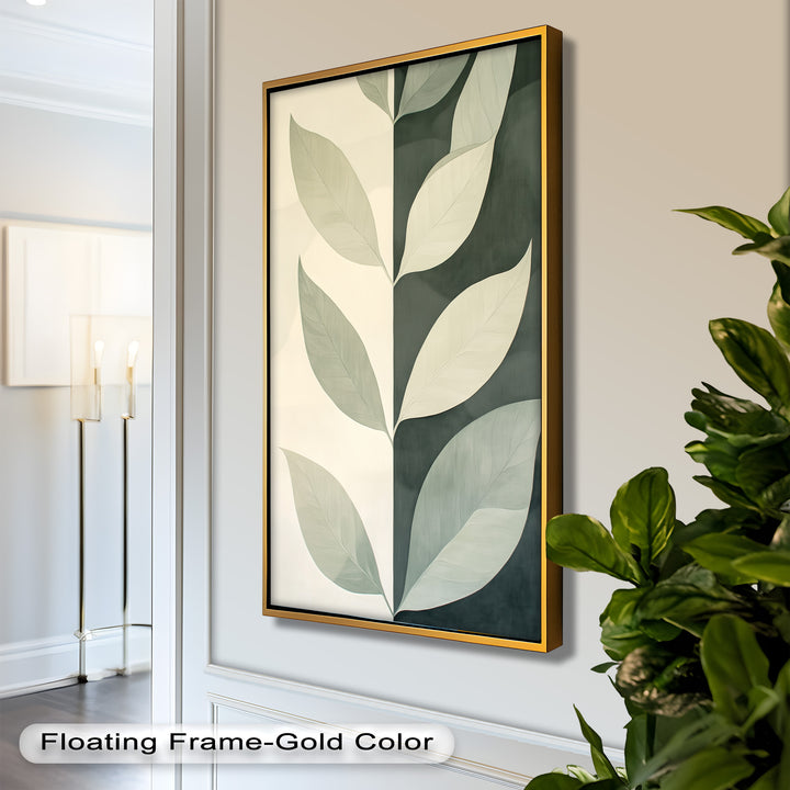 Minimalist Leaf  – Monochrome Botanical Oil Painting