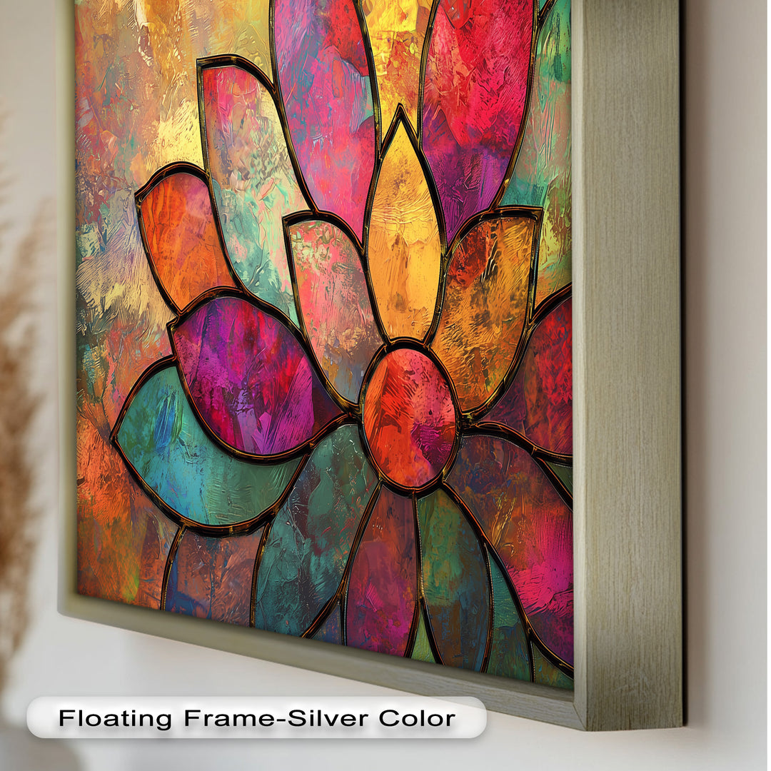 Stained Flower – Framed Oil Painting