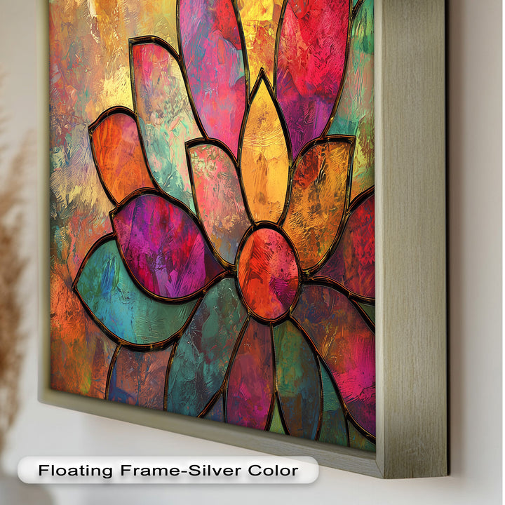 Stained Flower – Framed Oil Painting