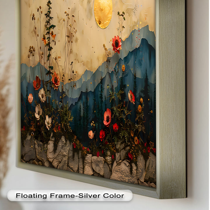 Golden Moon Wall Art-Forest Landscape Oil Painting