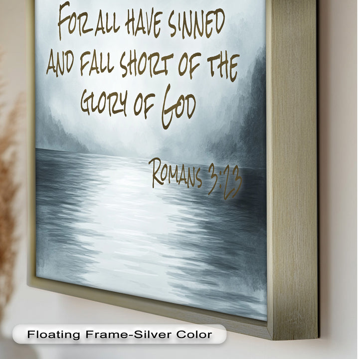 Romans 3:23 – Grace and Redemption Bible Verse Oil Painting