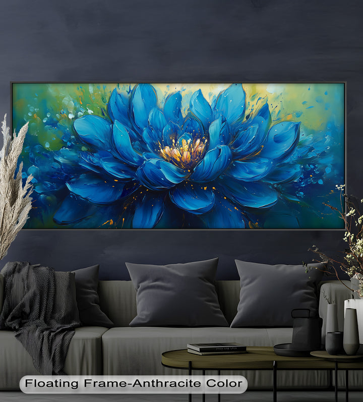 Golden-Centered Lotus in Bloom - Flower Oil Painting