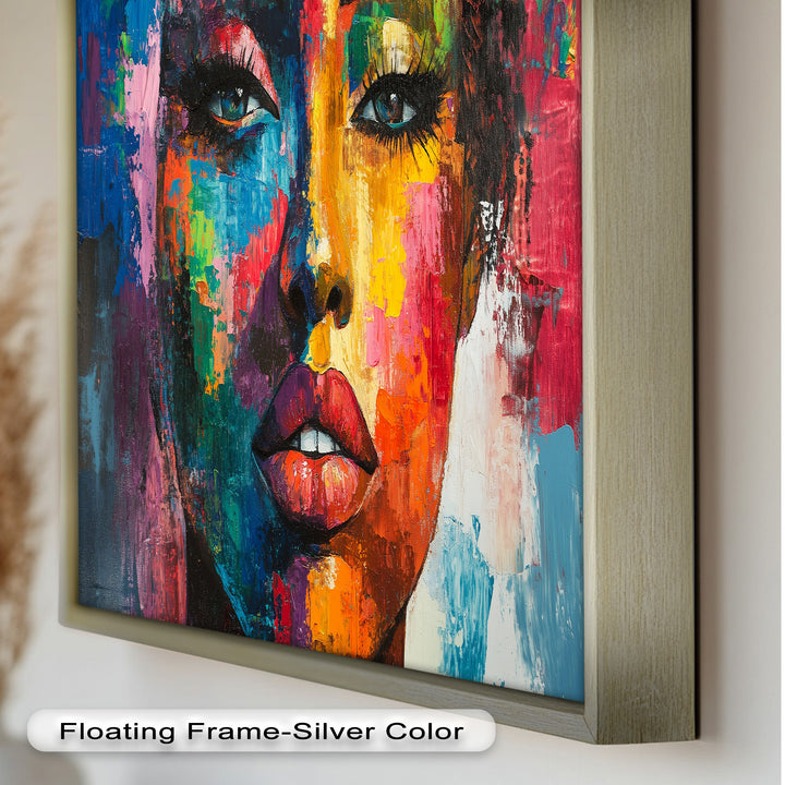 Color Reign – Vibrant Female Portrait Abstract Oil Painting
