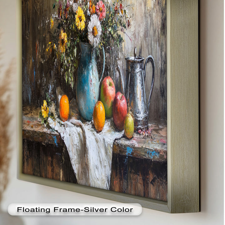 Vintage Floral & Fruit  – Still Life Art Oil Painting