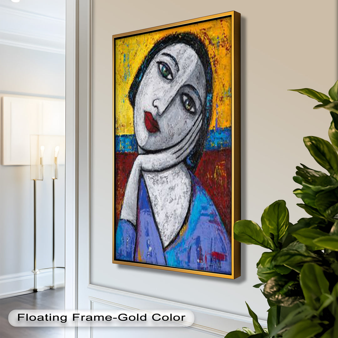 Quiet Reflection – Textured Modern Portrait Picasso Oil Painting