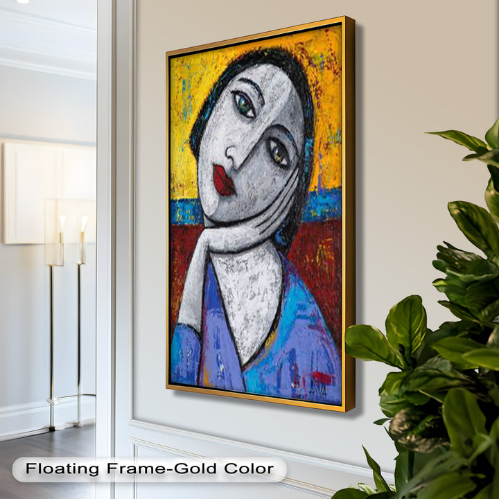 Quiet Reflection – Textured Modern Portrait Picasso Oil Painting