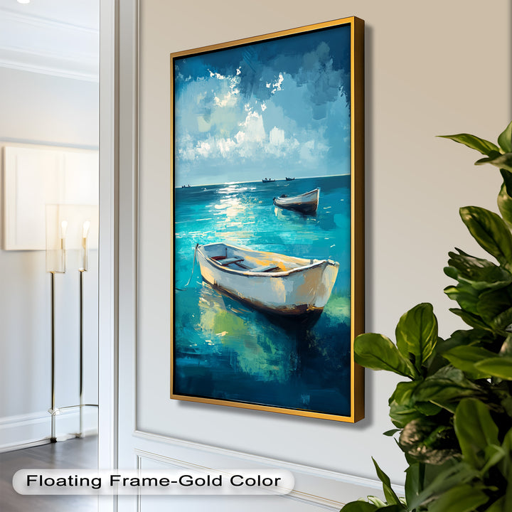 Still Waters at Sea – Boat Oil Painting