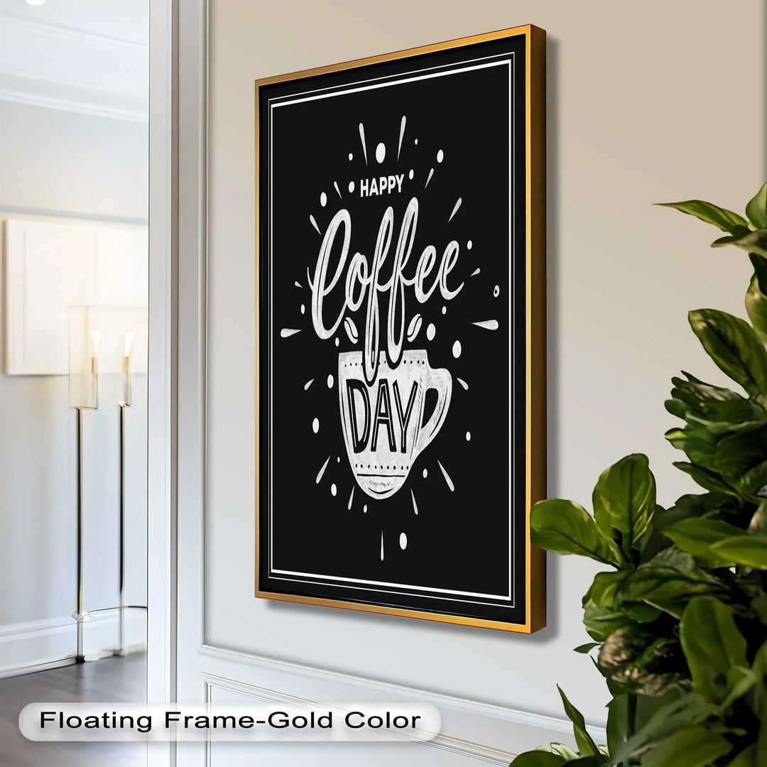Happy Coffee Day – Fun Typography Oil Painting - MyPhotoStation
