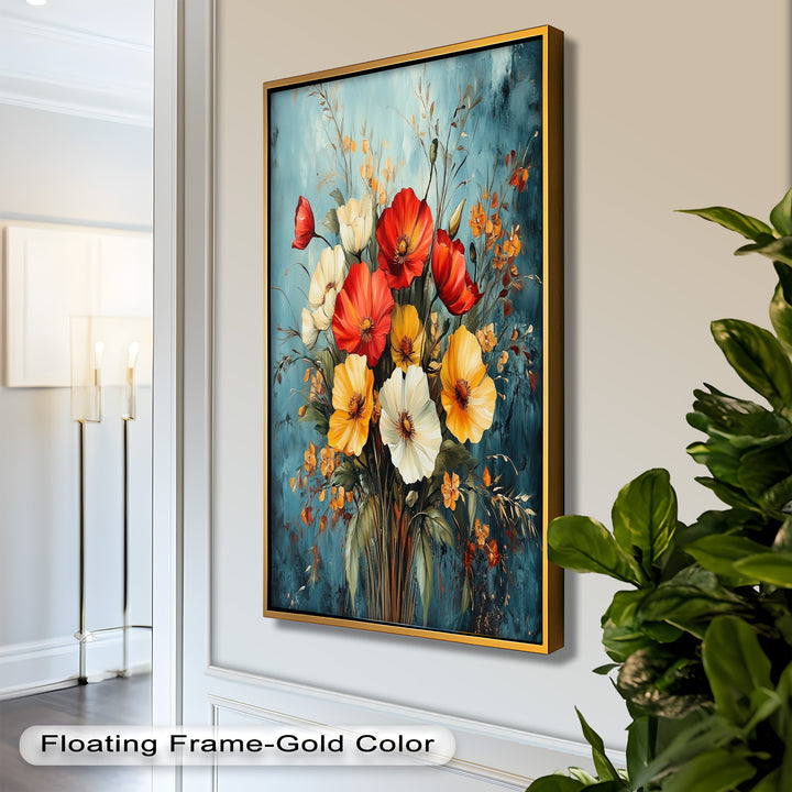 Vibrant Harmony – Multicolored Bloom Bouquet Flower Oil Painting