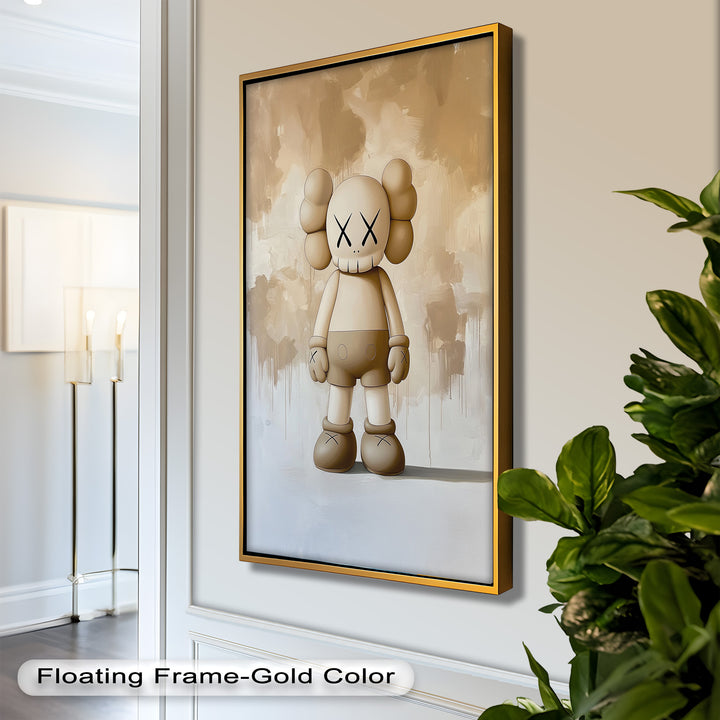 Monochrome Companion – Minimalistisches KAWS-Ölgemälde
