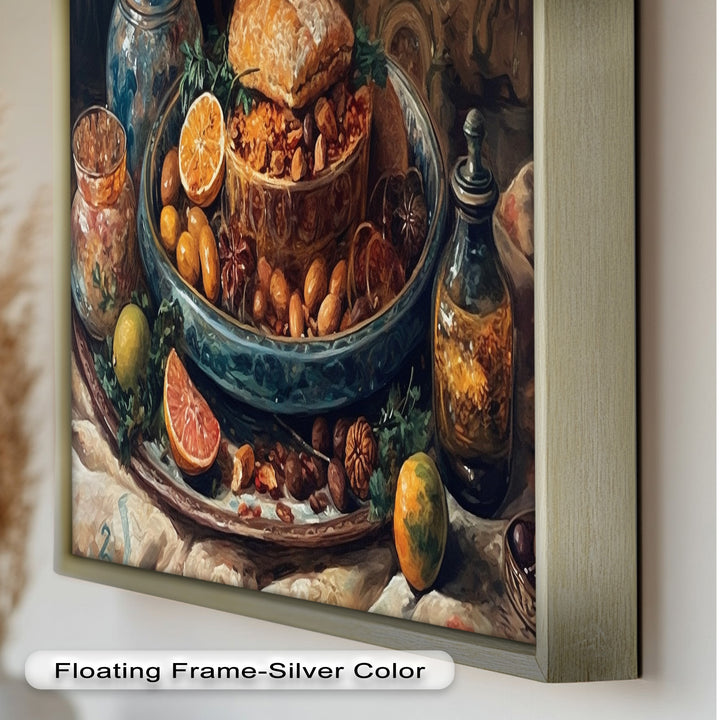 Golden Harvest Table – Ornamentales Festmahl Stillleben Essen Malerei