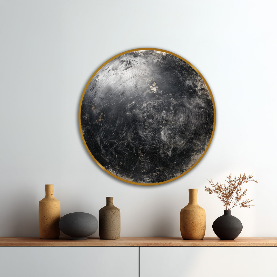 Oval der kosmischen Wellen Wandspiegel  – Moderner, geschichteter Metallspiegel