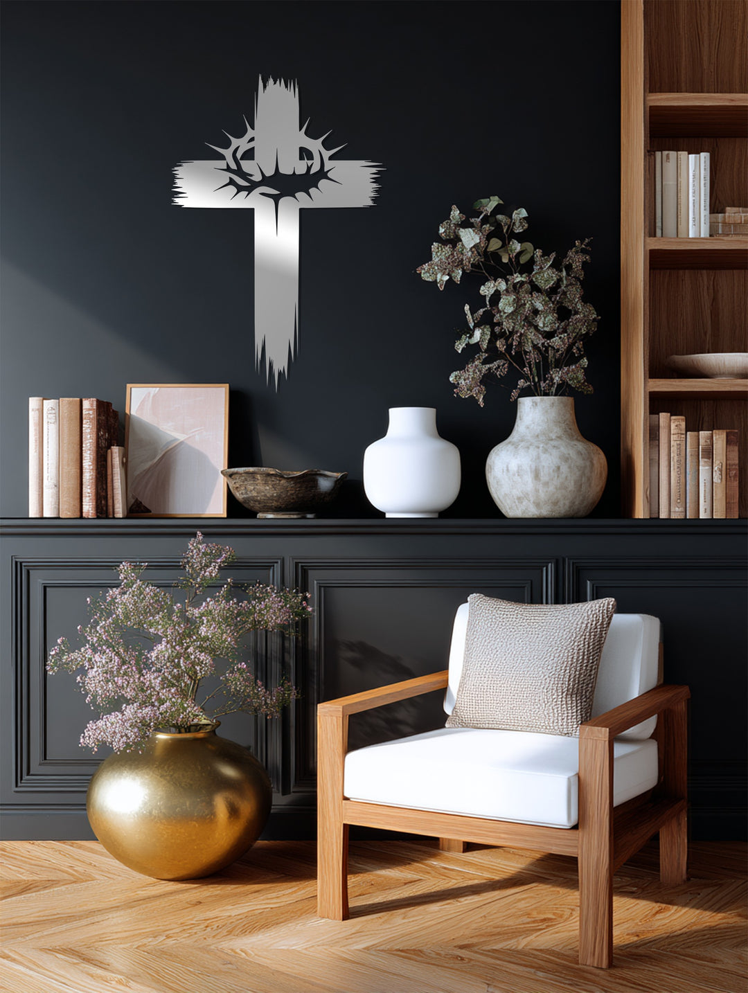 Crown of Thorns Cross – Powerful Christian Metal Wall Art