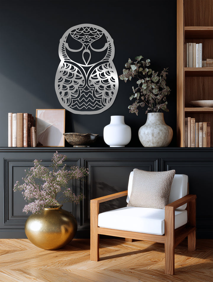 Modern owl metal wall decoration