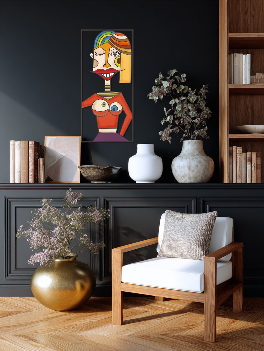 Abstract Woman Metal Wall Art – Picasso Inspired Colorful Decor