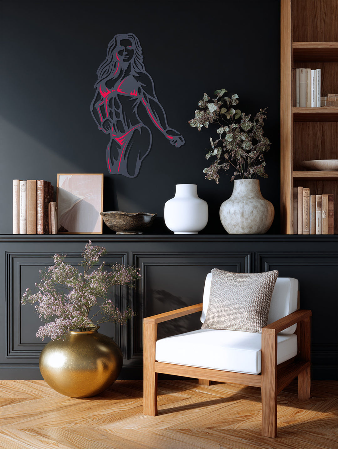 Fitness Woman Metal Wall Art – Powerful Modern Gym-Inspired Home Decor