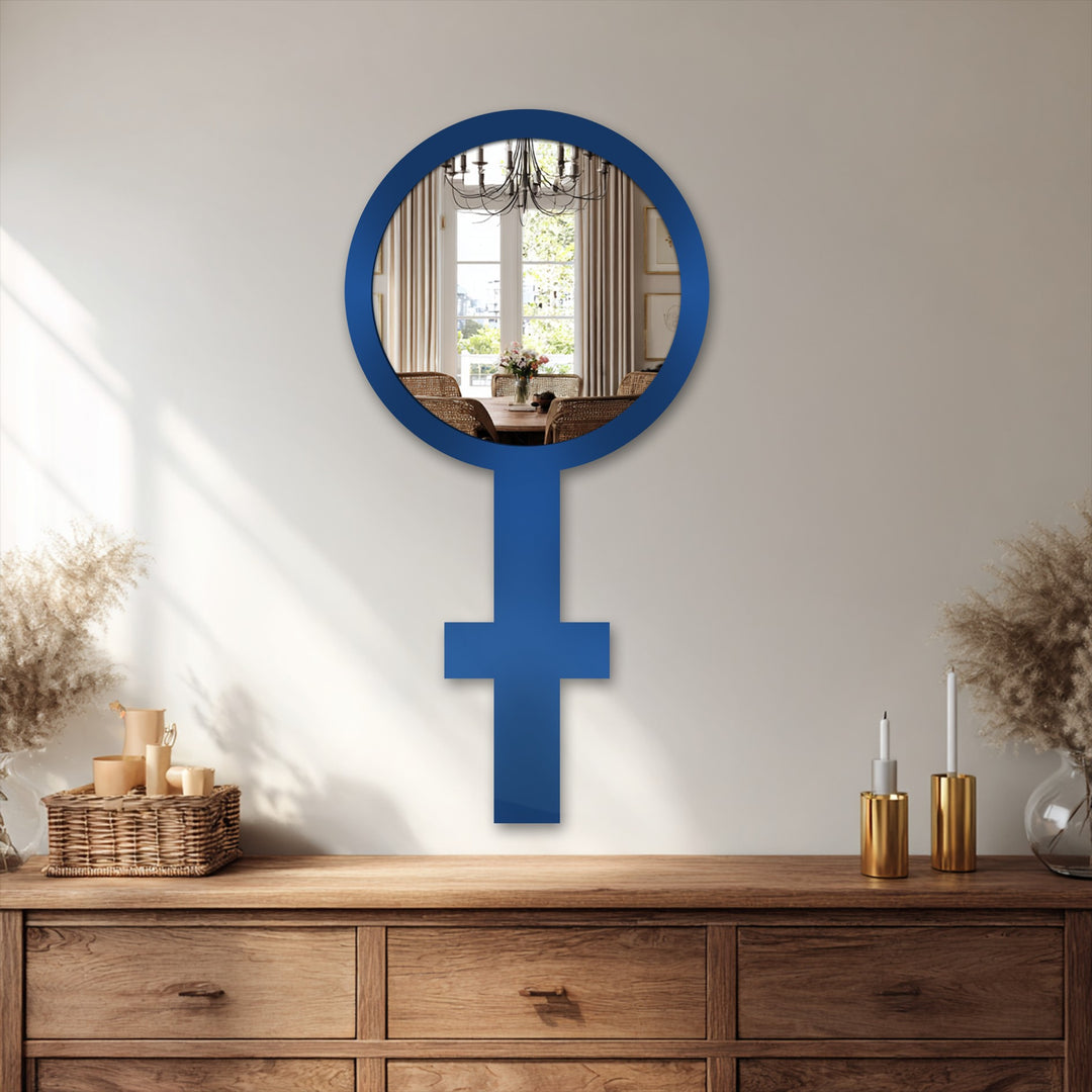 Intriguing interplay of light and reflection creates a calming mood with this symbolic mirror, a modern take on stained glass wall mirror design with unique interior decor.
