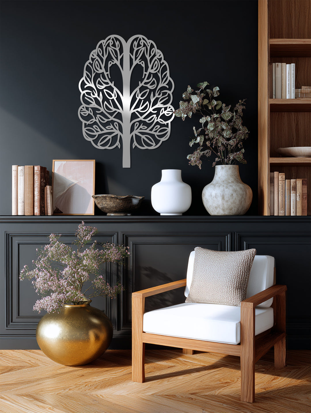 Tree of Life Metal Wall Art – Black Modern Wall Sculpture
