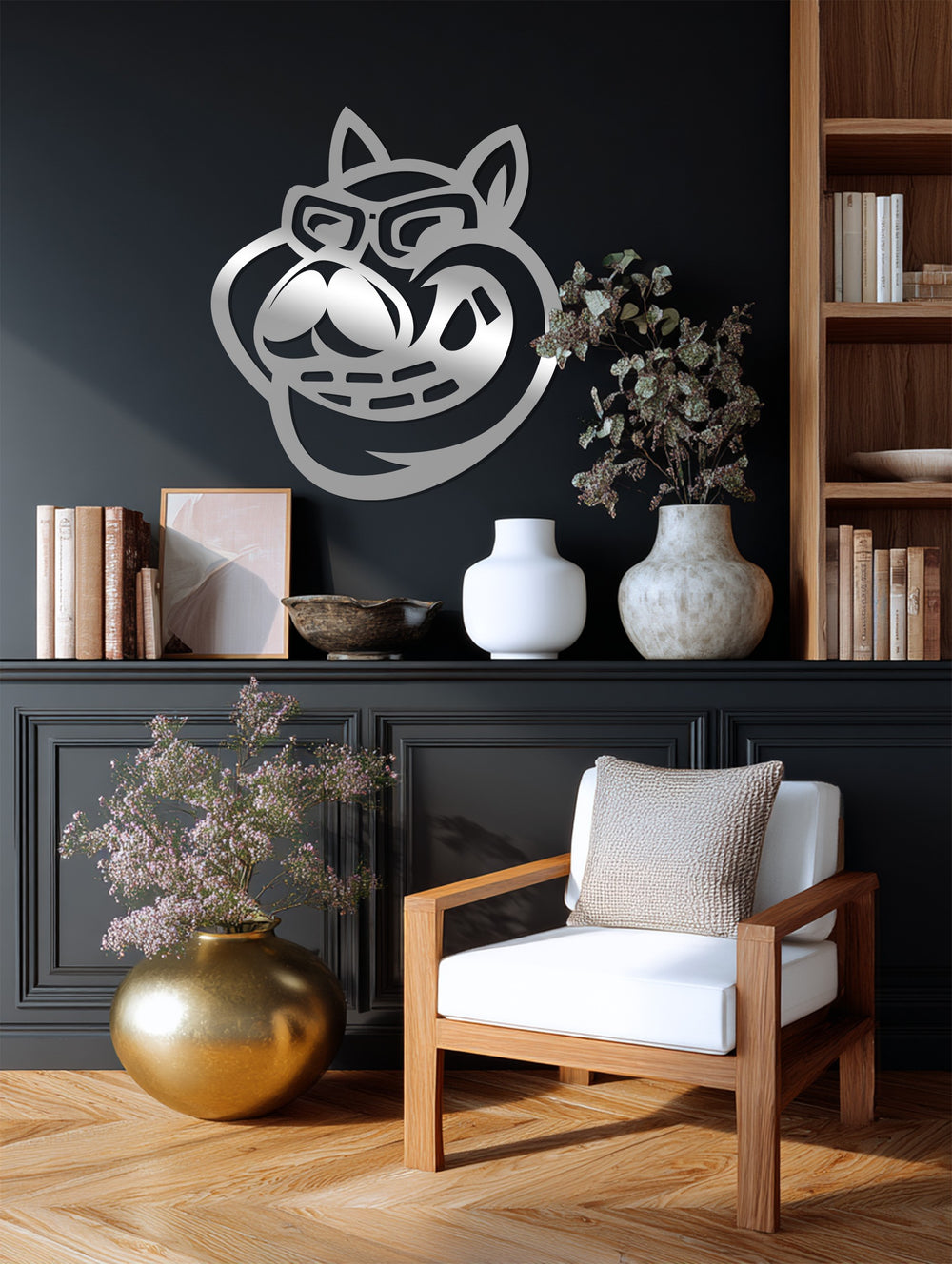 Cartoon dog metal wall art