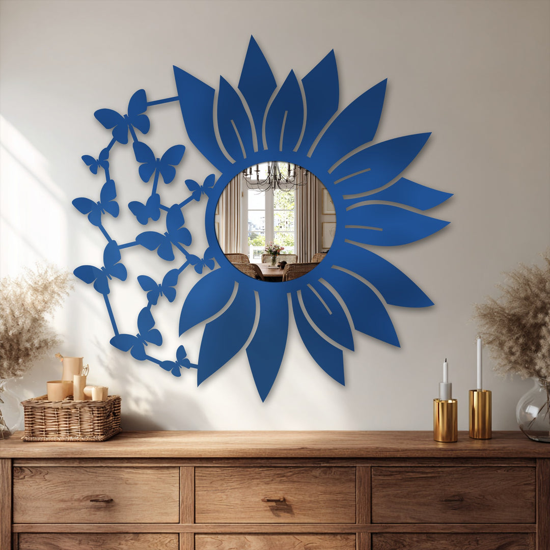 Llave griega redonda decorativa Espejo De Pared – Decoración de pared con espejo clásico moderno