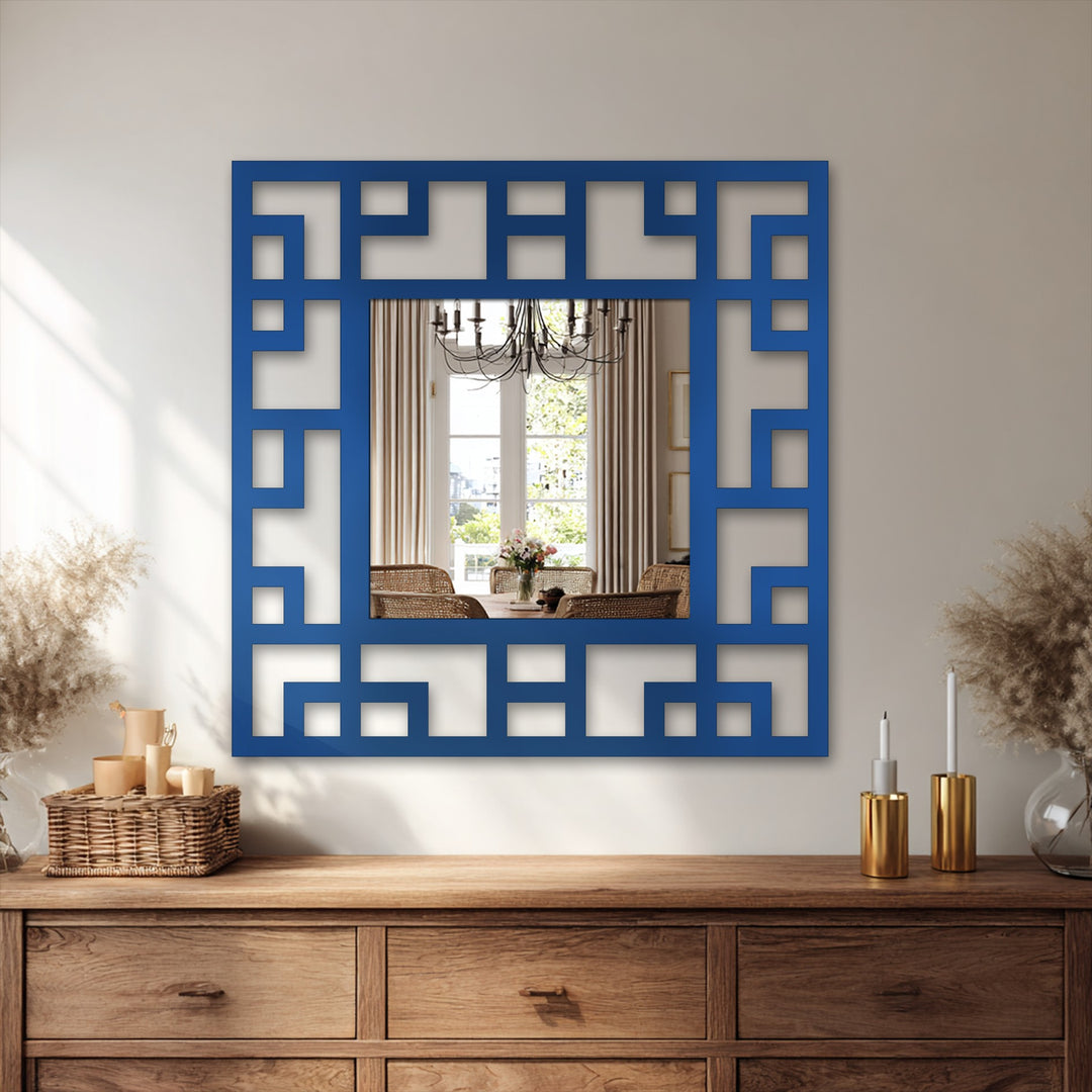 Classic Greek key wall mirror