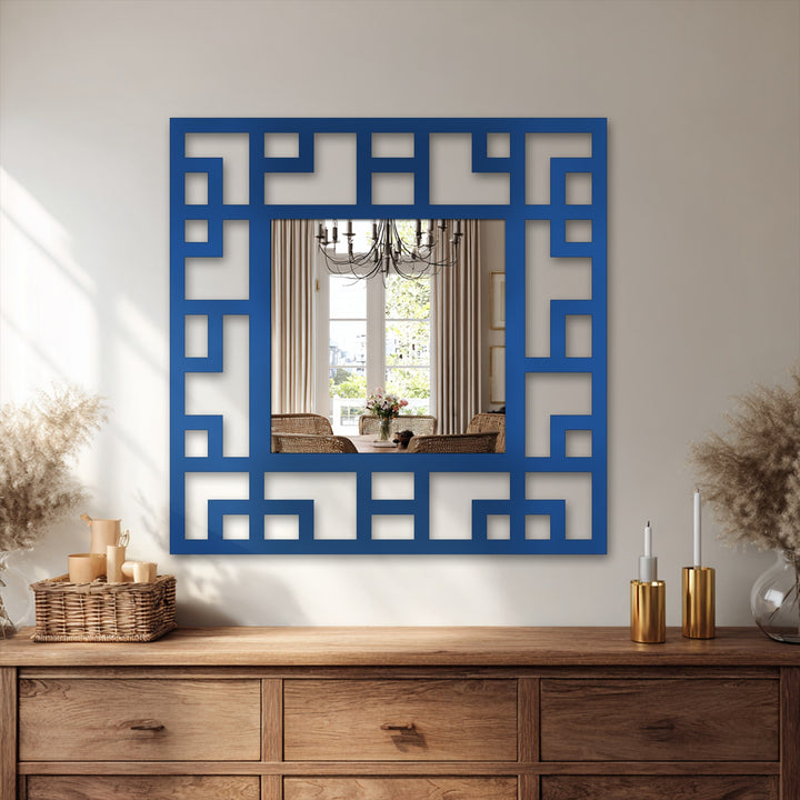 Classic Greek key wall mirror