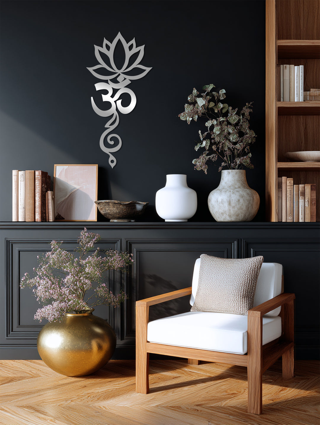 Lotus Om Metal Wall Art – Spiritual Yoga-Inspired Home Décor