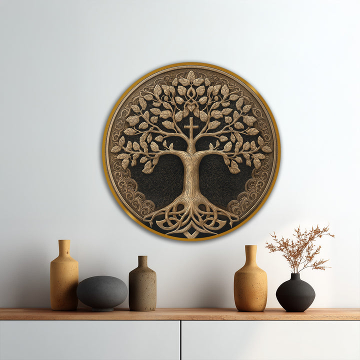 vintage style tree of life painting