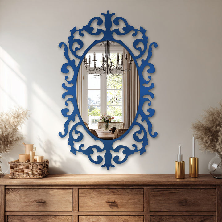 Aspirational elegance defines the mood of this Victorian Elegance Curved Frame Oval Floor Mirror, a graceful addition to modern wall mirrors.