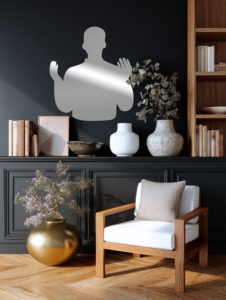 Islamic prayer standing pose metal wall decor