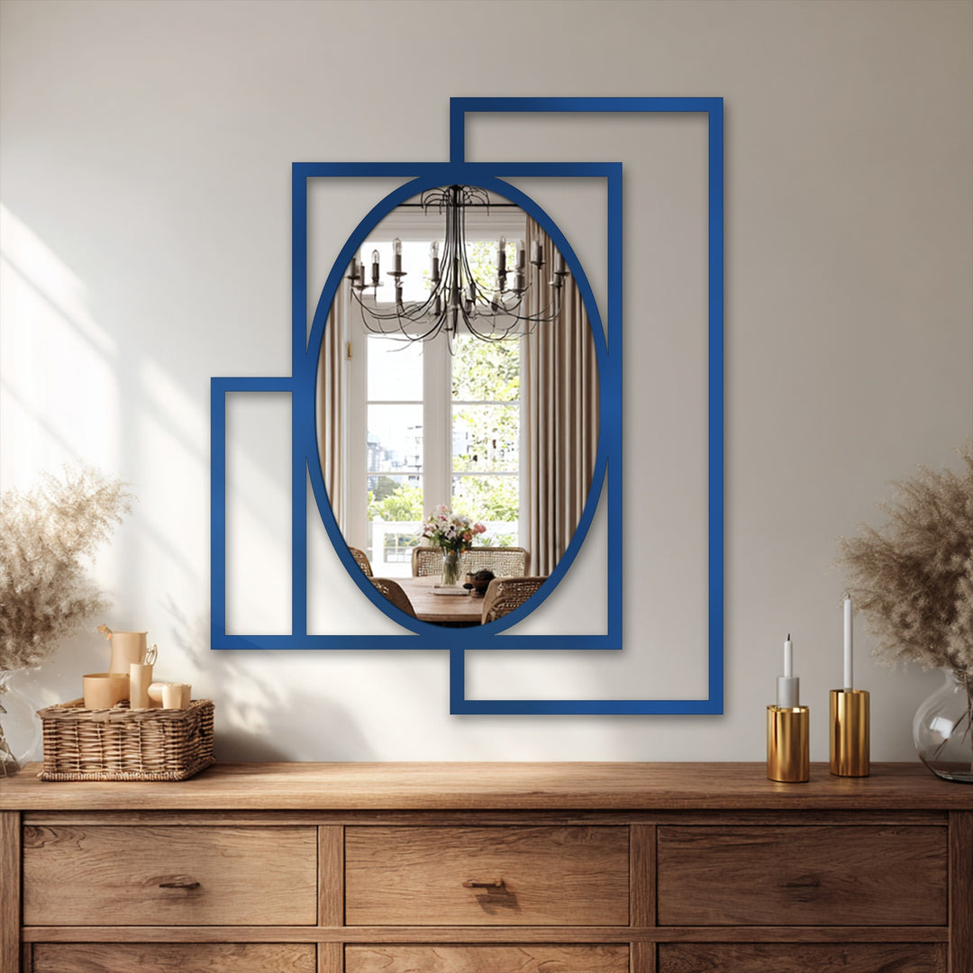 Framed Overlap Oval Wall Mirror – Bold Modern Geometry