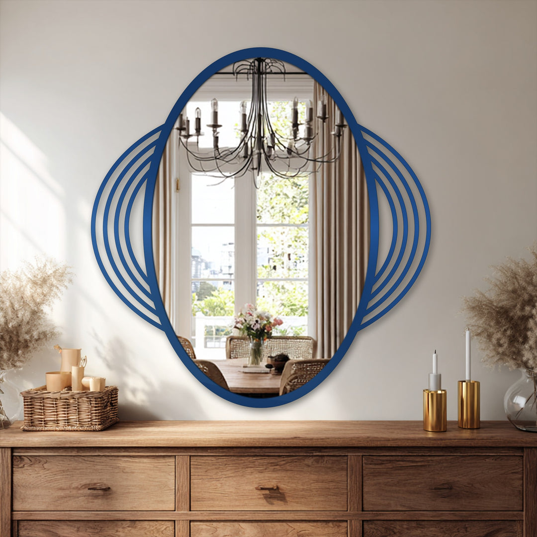 Layered side-frame oval wall decor