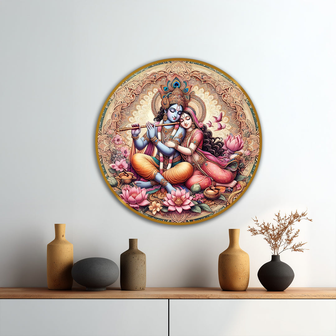 Devoción eterna – Radha Krishna Amor divino Cuadro al óleo