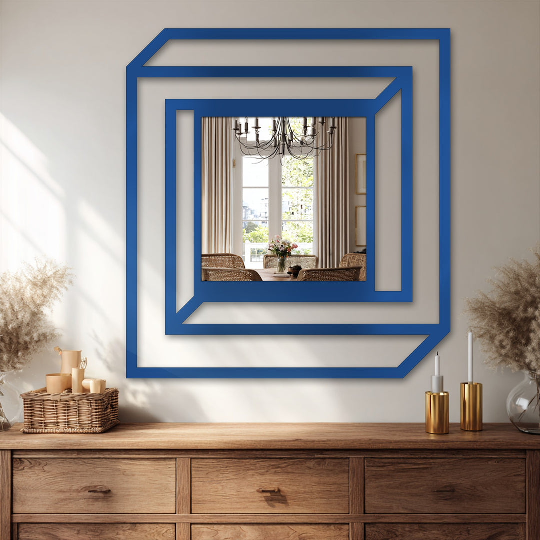 Architectural metal wall mirror design