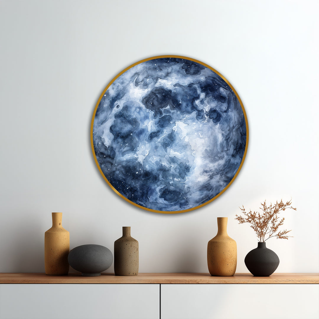 Oval der kosmischen Wellen Wandspiegel  – Moderner, geschichteter Metallspiegel