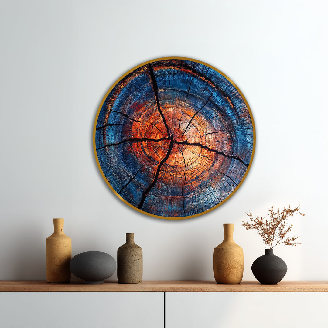 Oval der kosmischen Wellen Wandspiegel  – Moderner, geschichteter Metallspiegel