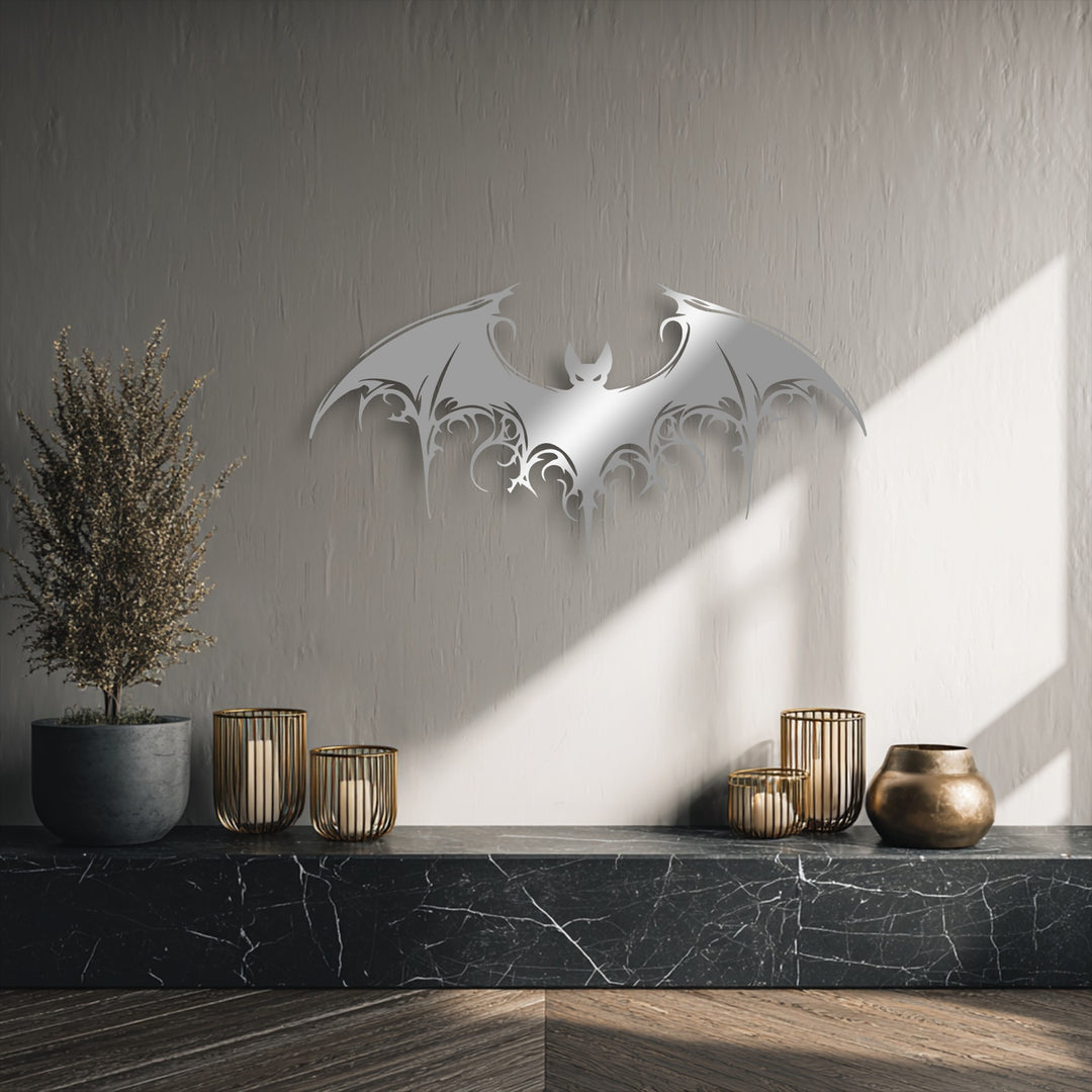 Gothic Bat Metal Wall Art – Dark Fantasy Winged Decor