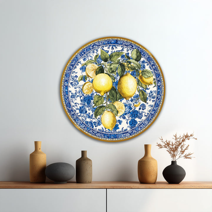 Cascading lemons and verdant foliage create a dynamic vitality within this Mediterranean freshness oil painting art piece, full of whirling energy and bright color.